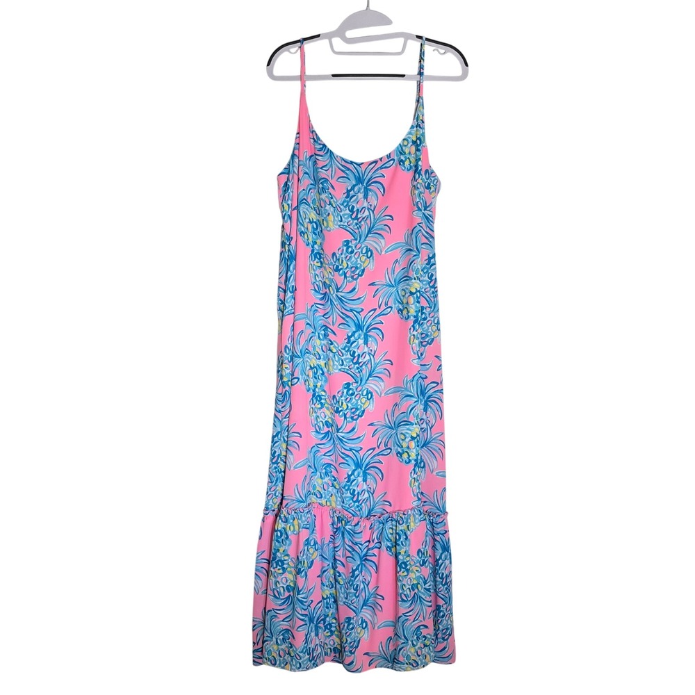 Lilly Pulitzer Winni Midi Dress Pelican Pink Beat The Heat Pineapple‎ Resort XL